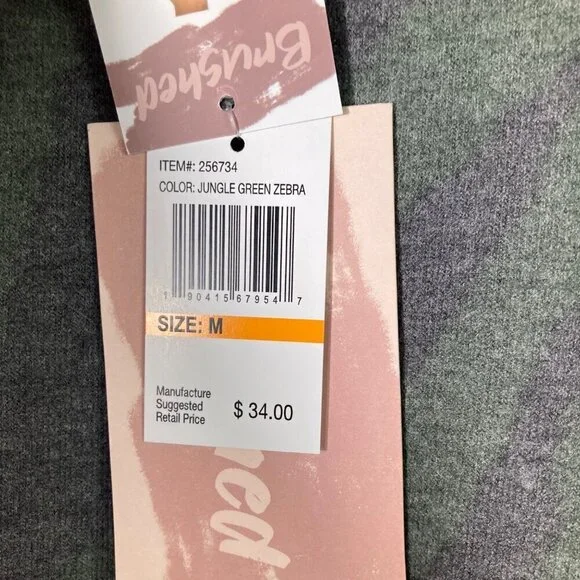 Womens Brushed Sweatshirt Tie Front Jungle Green Zebra M‎ NWT #1 - Picture 6 of 7